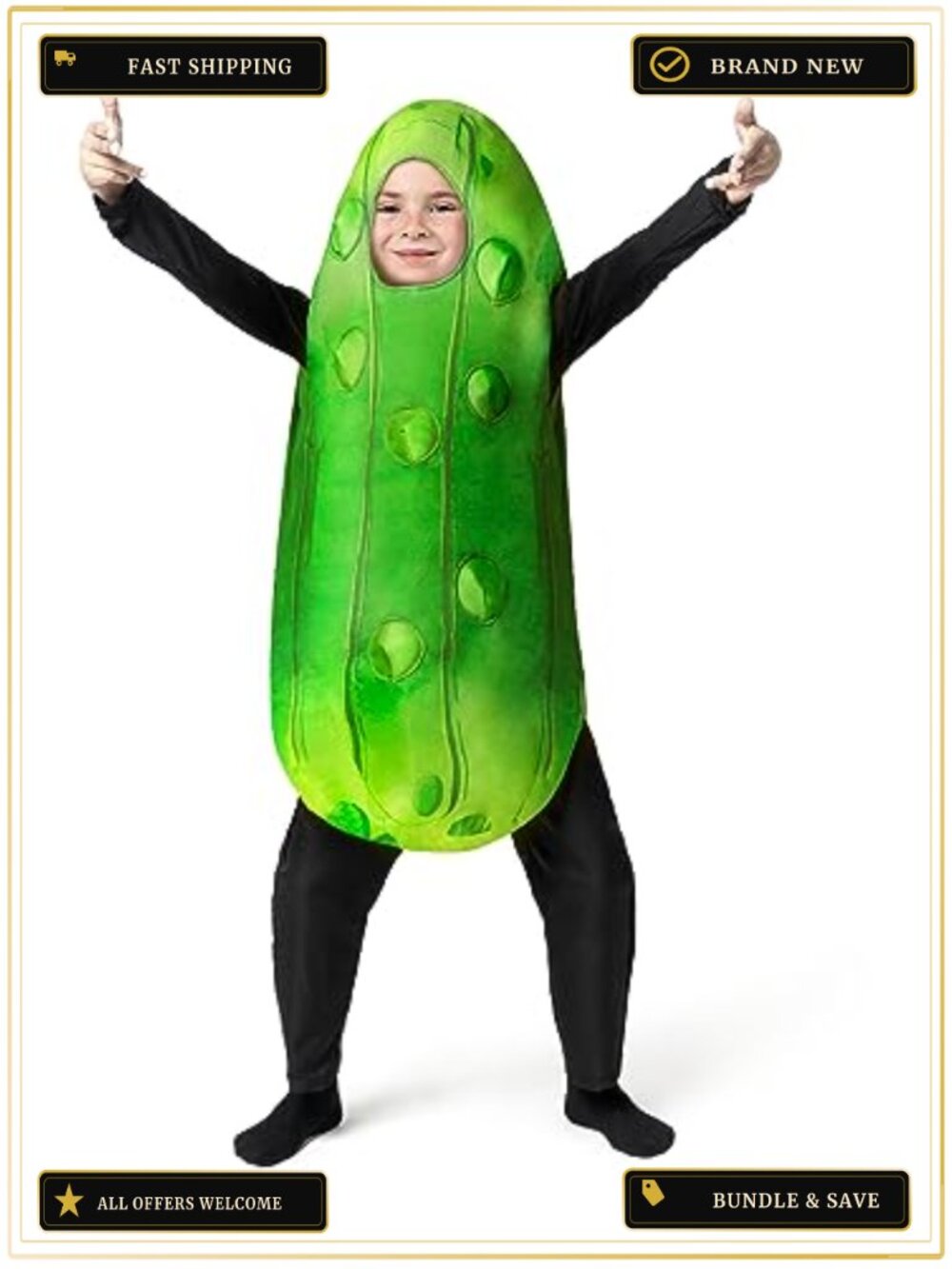 Kids Pickle Costume 3D Warts Polyester Jumpsuit Halloween Dress Up Cosplay